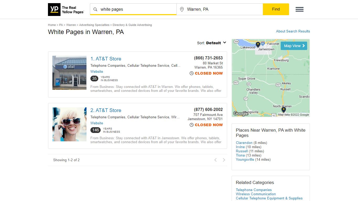 White Pages Locations & Hours Near Warren, PA - YP.com